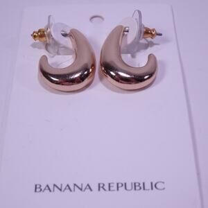 Banana Republic AUREUS + ARGENT Women's GOLD CHUNKY Arch Hoop Earrings NWT 58